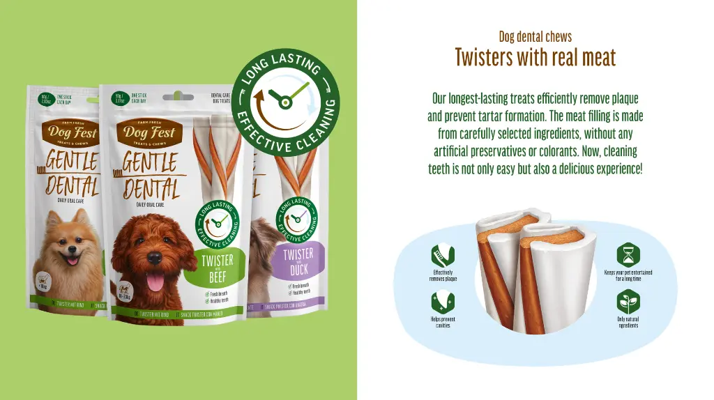 Dog Fest Dental Treats For Adult Dogs -Twister -Duck 100g (14cm).webp