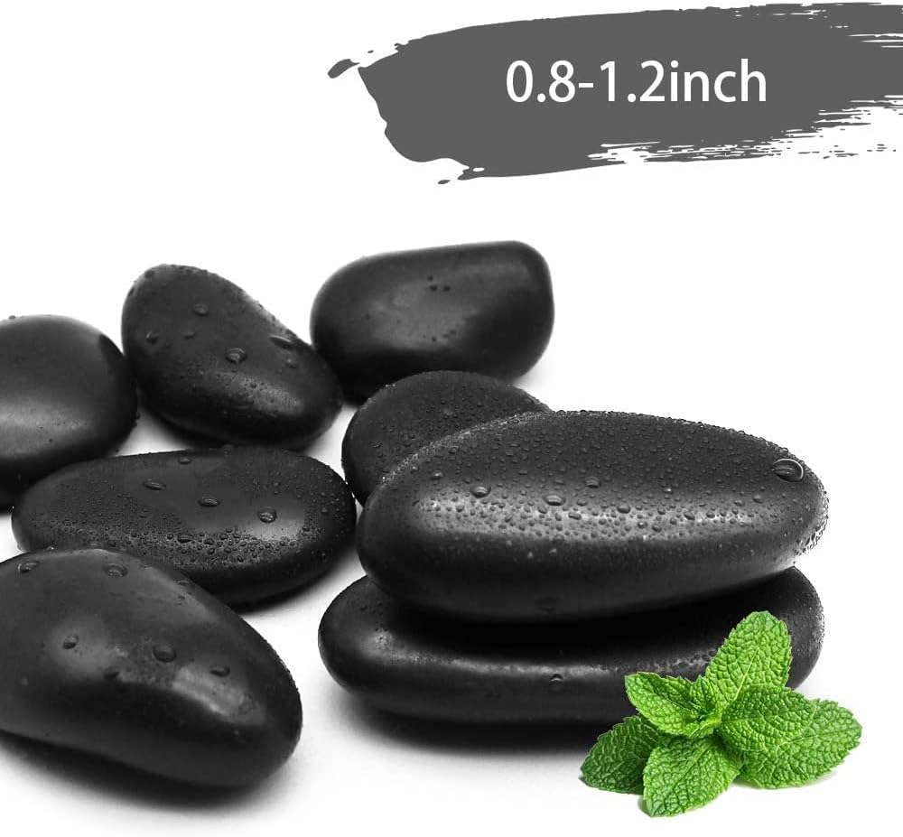 Decor Magic Black Pebbles Decorative River Rocks Polished Stones for Landscaping 2-3cm, 2kg 
