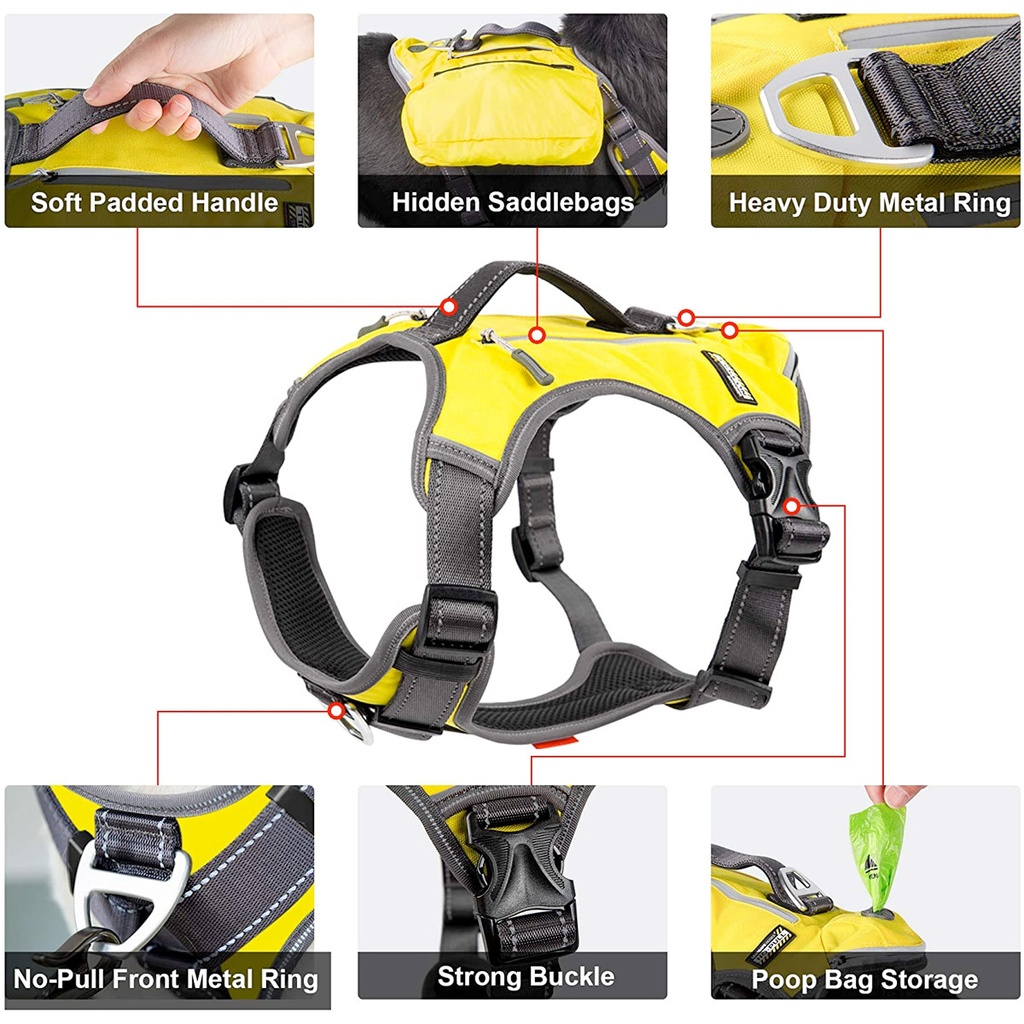 Fida Dog Harness Yellow Medium