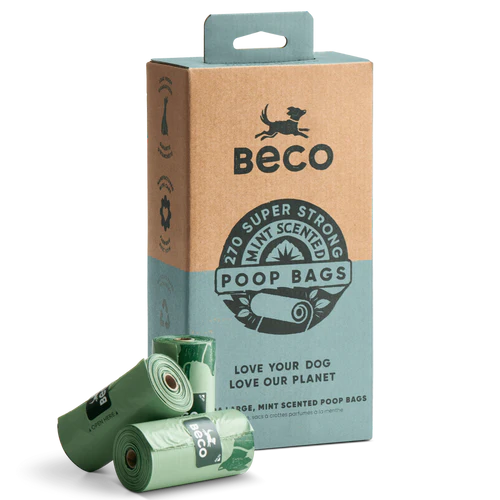 Beco Pets Mint Scented Dog Poo Bags 120 Refills 8 Rolls x 15bags