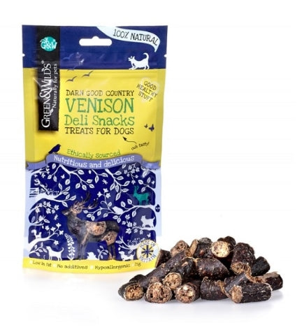 Green&Wilds Venison Deli Dog Snacks - 75G