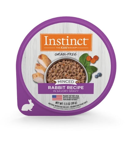 Instinct Minced Cups Real Rabbit Recipe Wet Cat Food - 3.5oz