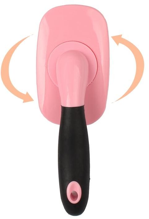 Pet Coat Massage Brush With Elastic Silicone Bristles & 360 Degree Rotating Head, Comb For Bath & De-Shedding