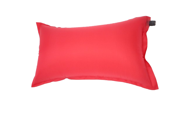 Self Inflate Travel Pillow Red Spongy Oxford Sleep Well Camping Hiking Outdoor Survival