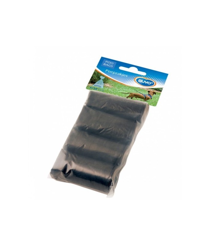 Duvo Plus Hygienic Poo Bag Rolls 4pcs Black