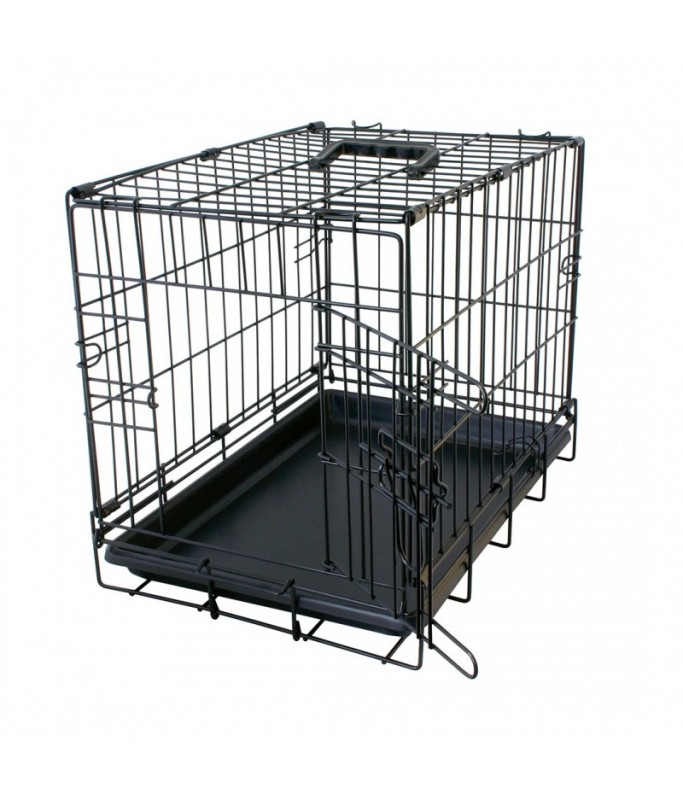 Duvo+ Foldable Iron Cage with 2 Doors / Plastic Drawer for Dogs