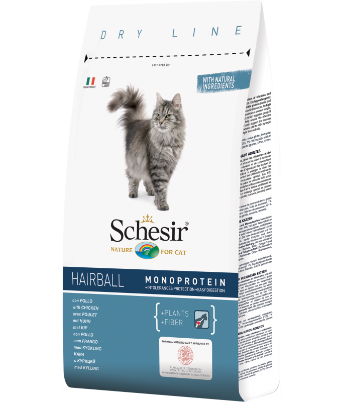 Scehsir Cat Dry Food Hairball With Chicken for Adult Long Coat Cats 1.5kg