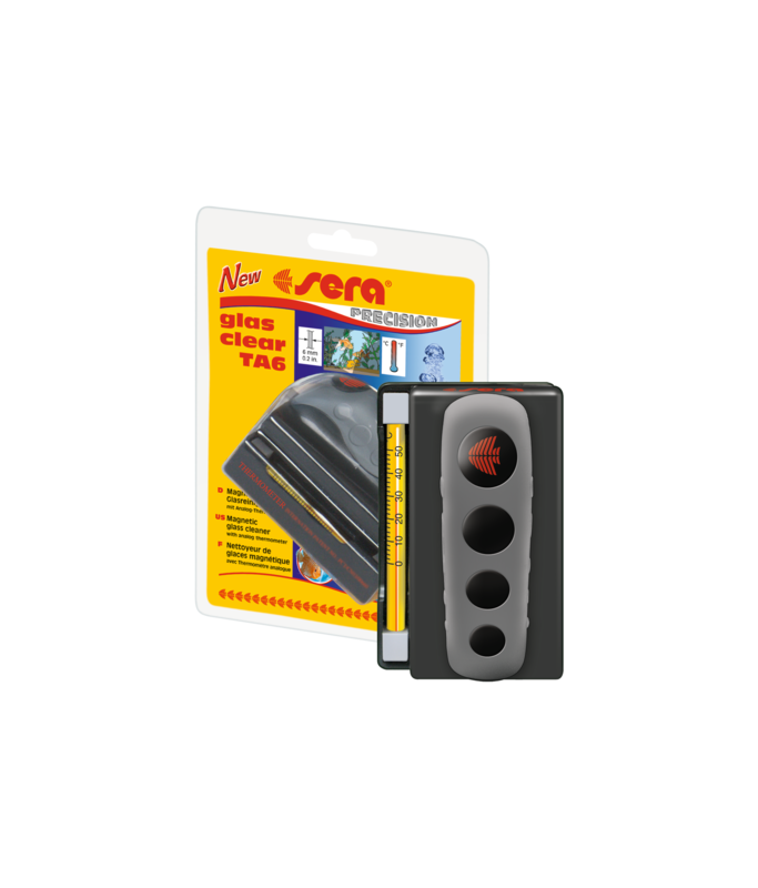 Sera Glas Clear TA6 Algae Magnet for Aquarium With Thermometer as Windscreen Cleaner or Cleaning Magnet