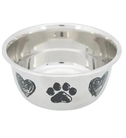 Trixie Paw&Heart Design Stainless Steel Dog Bowl - 2L