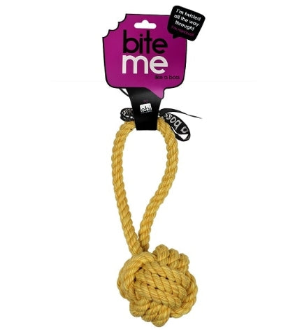 ebi Bite Me 'Are You Knots' Ball with Loop - YELLOW/20CM