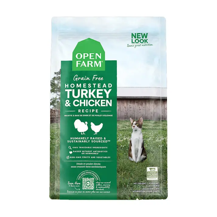 Open Farm Grain Free Homestead Turkey & Chicken Dry Cat Food - 900gm