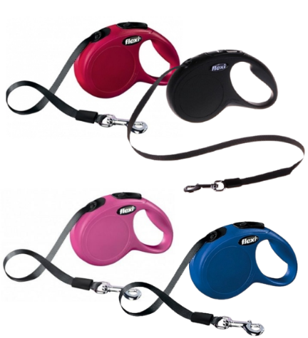 Flexi New Classic Retractable Black Tape Leash for Dogs Small