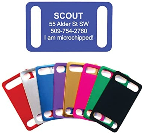 GoScribe Pet Tag Anodized Slider Tags - SILVER/LARGE