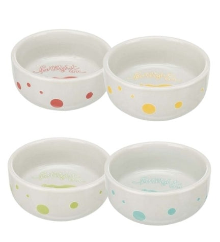 Trixie Bowl Spotlight Comic Guinea Pigs Ceramic Bowl for Small Pets - RED/11CM