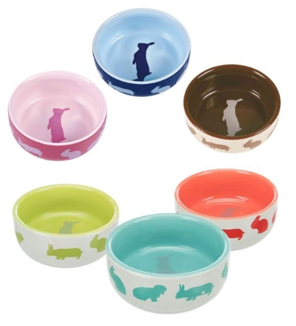 Trixie Ceramic Bowl w/ Rabbit Design for Small Pets - GREEN/250ML