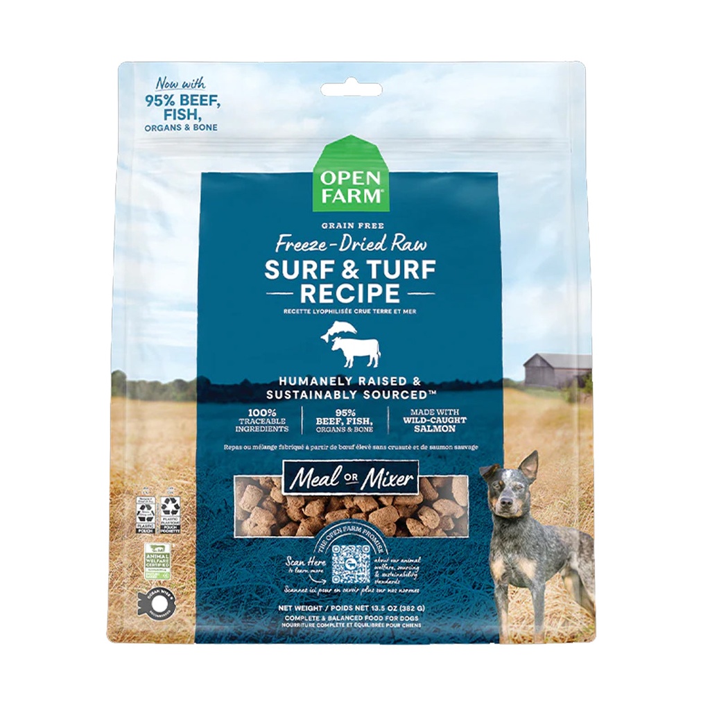 Open Farm Freeze Dried Raw Surf & Turf Recipe Dry Dog Food - 99G