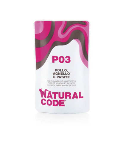 Natural Code P03 Chicken Lamb & Potatoes Soft Jelly Wet Cat Food - 70G