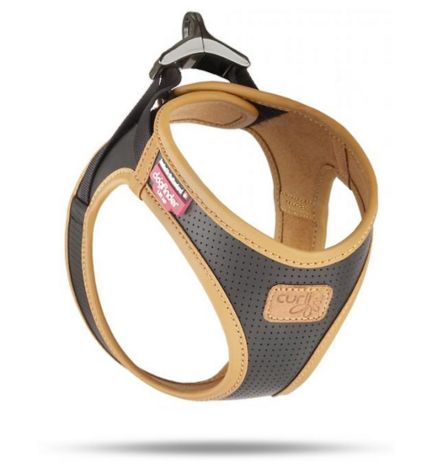 Curli Apple Leather Harness for Dogs - BROWN/XXXS