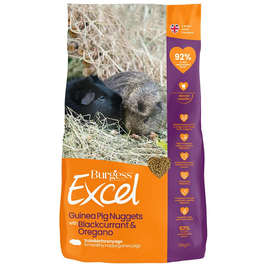 [105951-1] Burgess Excel Nuggets with Blackcurrant & Oregano for Adult Guinea Pig - 1.5KG