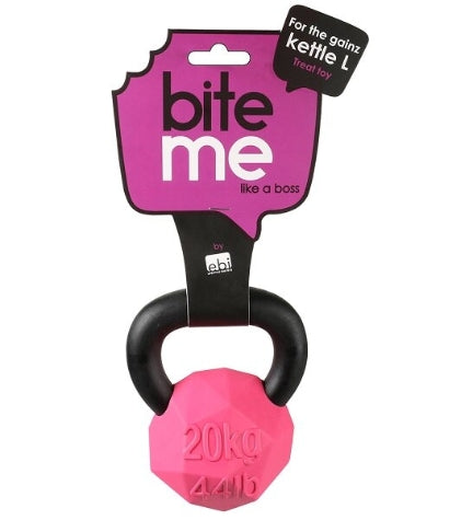 ebi Bite Me 'For the Gainz' Kettlebell Dog Toy - PURPLE/13X10X9CM