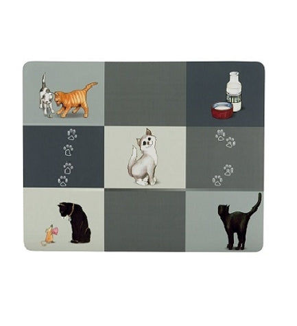 Trixie Patchwork Cat Place Mat - GREY/44X28CM