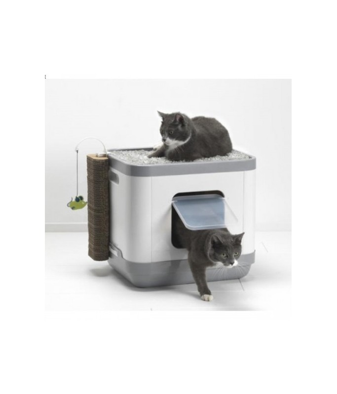Moderna Multifunctional Catconcept Cat Toilet Bed Play Toy and Scratcher Speckled Grey