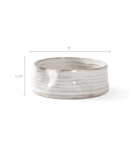 PetShop by Fringe Studio Ribbed Stoneware Ribbed Bowl - WHITE/SMALL