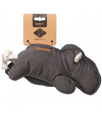 D&D Corduroy Emmy Plush Dog Toy - GREY/30X14CM