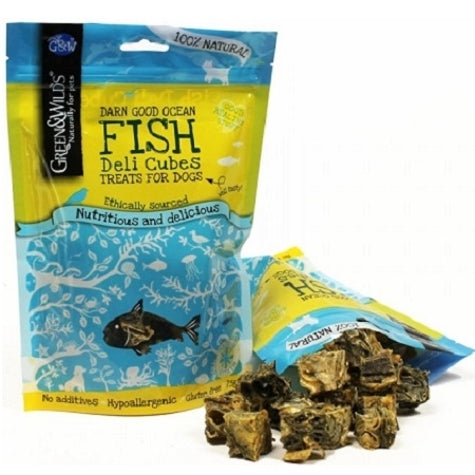Green&Wilds Deli Fish Cubes Dog Treats - 75G