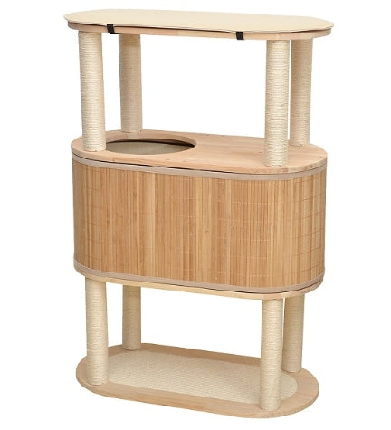 ebi Tori Bamboo Cat Tree 113 - BEIGE/78X39X113CM