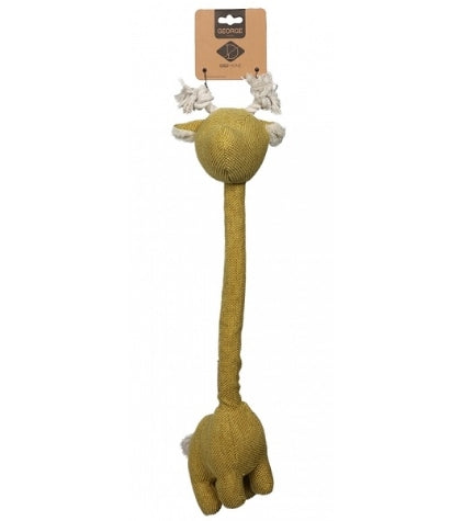 D&D Chenille George Plush Dog Toy - YELLOW/20X52CM