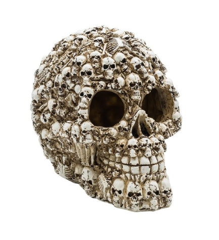AquaSpectra Decorated Skull Aquarium Décor - 15X11X12CM