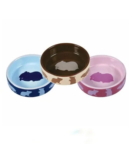 Trixie Ceramic Bowl w/ Hamster Design - BEIGE/Ø8CM