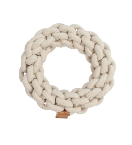 D&D Home Ben Braided Ring Dog Toy - WHITE/XS