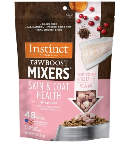 Instinct Raw Boost Mixers Skin & Coat Health Freeze Dried Dog Food Topper 5.5oz