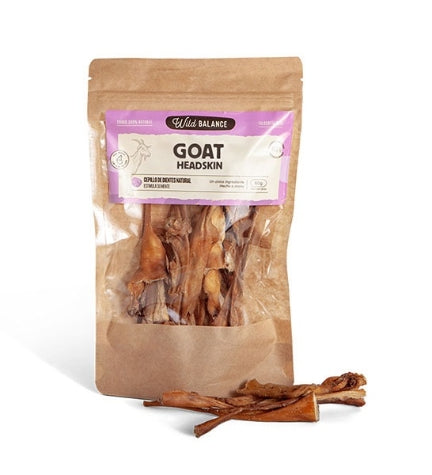 Wild Balance Natural Snack Goat Headskin for Dogs - 60G