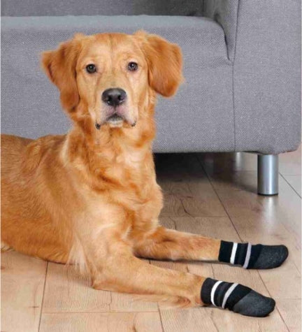 Trixie Sock with Rubber Coating for Dogs - GREY/S-M
