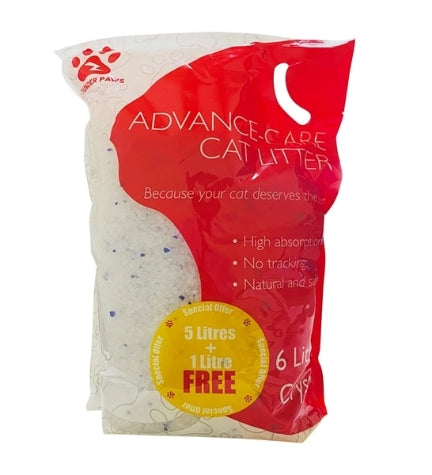 Thunder Paws Advance Care Crystal Unscented Cat Litter 5+1 Litre FREE (6L)