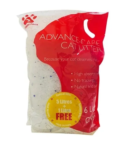 [202053-1] Thunder Paws Advance Care Crystal Unscented Cat Litter 5+1 Litre FREE (6L)