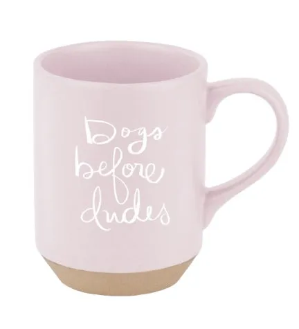 PetShop by Fringe Studio Dogs Before Dudes Stoneware Mug - PINK/3.25X4.25