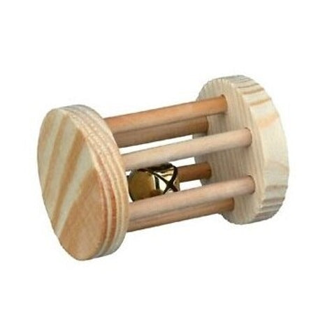 Trixie Wooden Roller with Bell for Small Pets 3.5x5cm