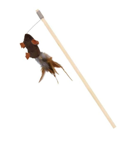 Trixie Playing Rod with Feather Mouse Cat Toy - 47CM