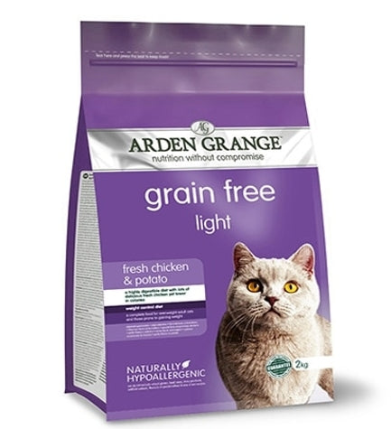 Arden Grange Grain Free Adult Light Fresh Chicken & Potato Dry Cat Food - 2KG