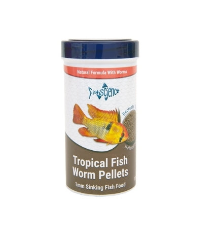 FishScience Tropical Fish Worm Pellets Fish Food - 55G