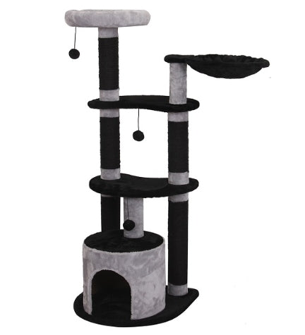 ebi Scratching Tree Comfort Milton for Cats - BLACK/50X50X131.5CM