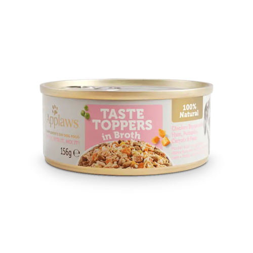 Applaws Taste Toppers in Broth Chicken with Ham & Vegetables Wet Dog Food 156g Tin