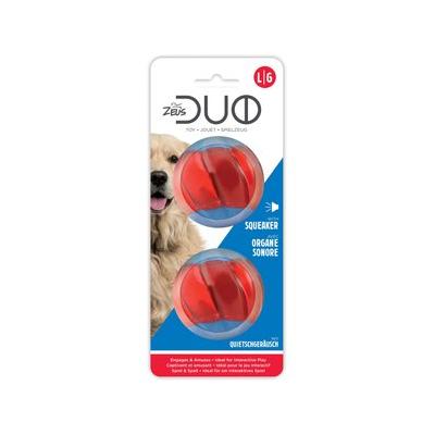 Zeus Duo Ball 6.3cm with Squeaker 2pk 