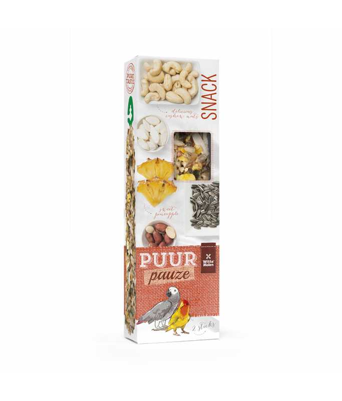 Witte Molen Puur Pauze Sticks With Pineapple & Peanut for Parrots 140gm