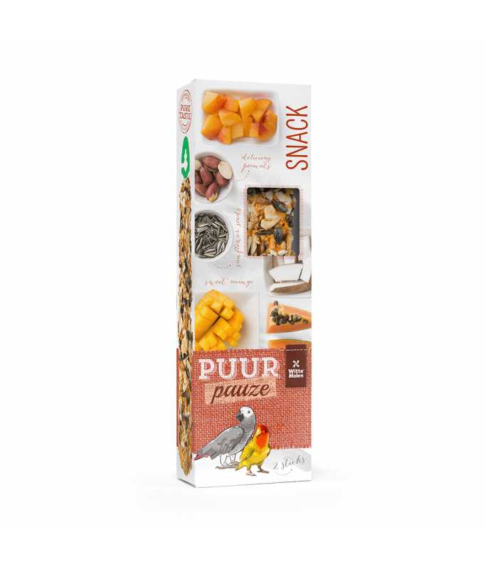 Witte Molen Puur Pauze Sticks With Papaya & Apricot for Lovebirds & Parrots 140gm