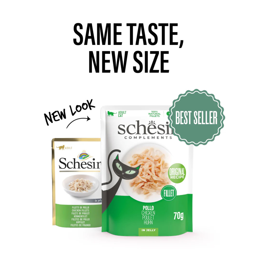 Schesir Complements Cat Wet Food  in Jelly Pouch- Chicken 12x70gm